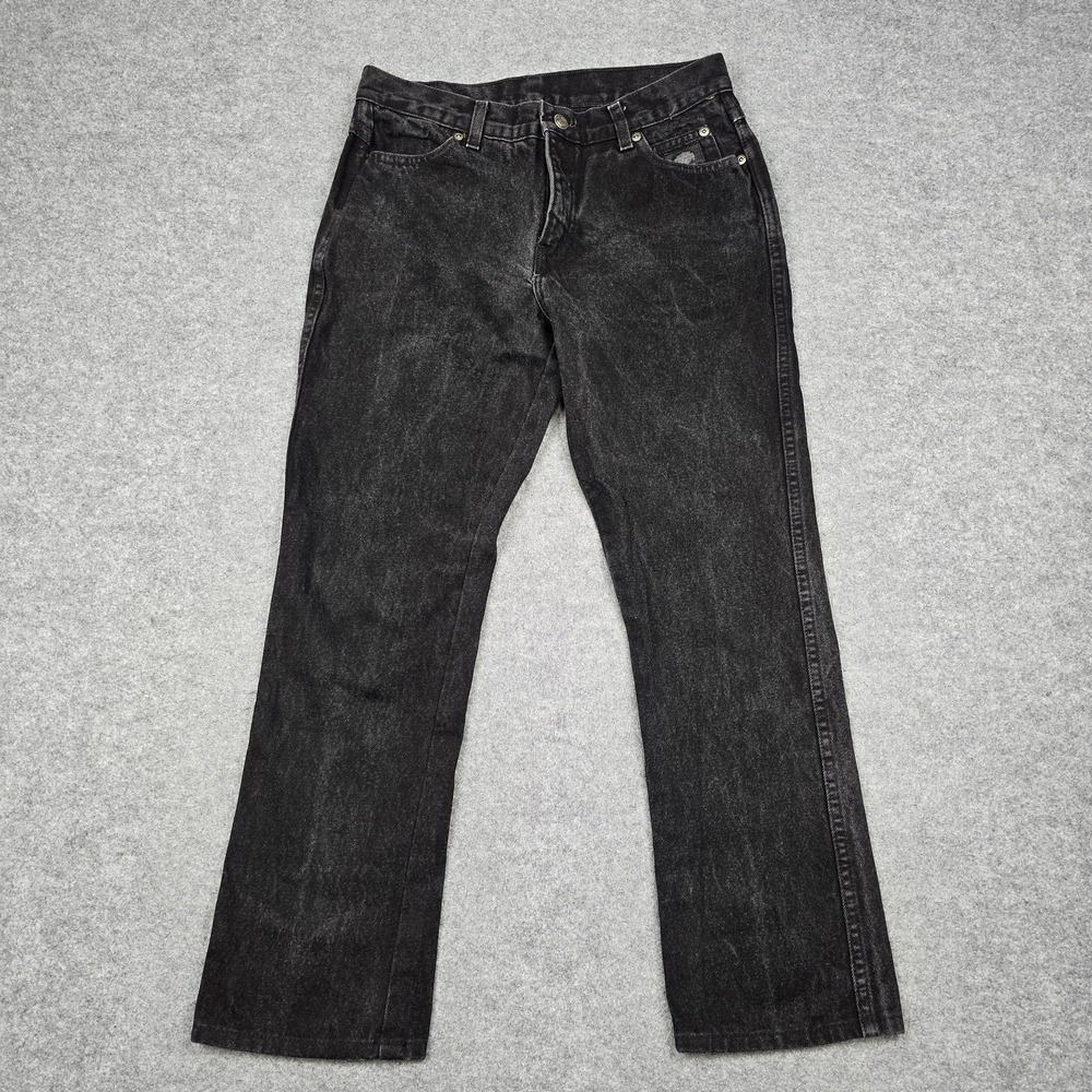 VTG Harley-Davidson Jeans Womens 29x26 Gray Straight Denim Biker Motorcycle Logo